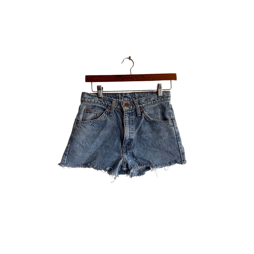 Vintage Levi's Women Denim Cutoff Shorts Blue W28 L30 Distressed Frayed‎ Hem